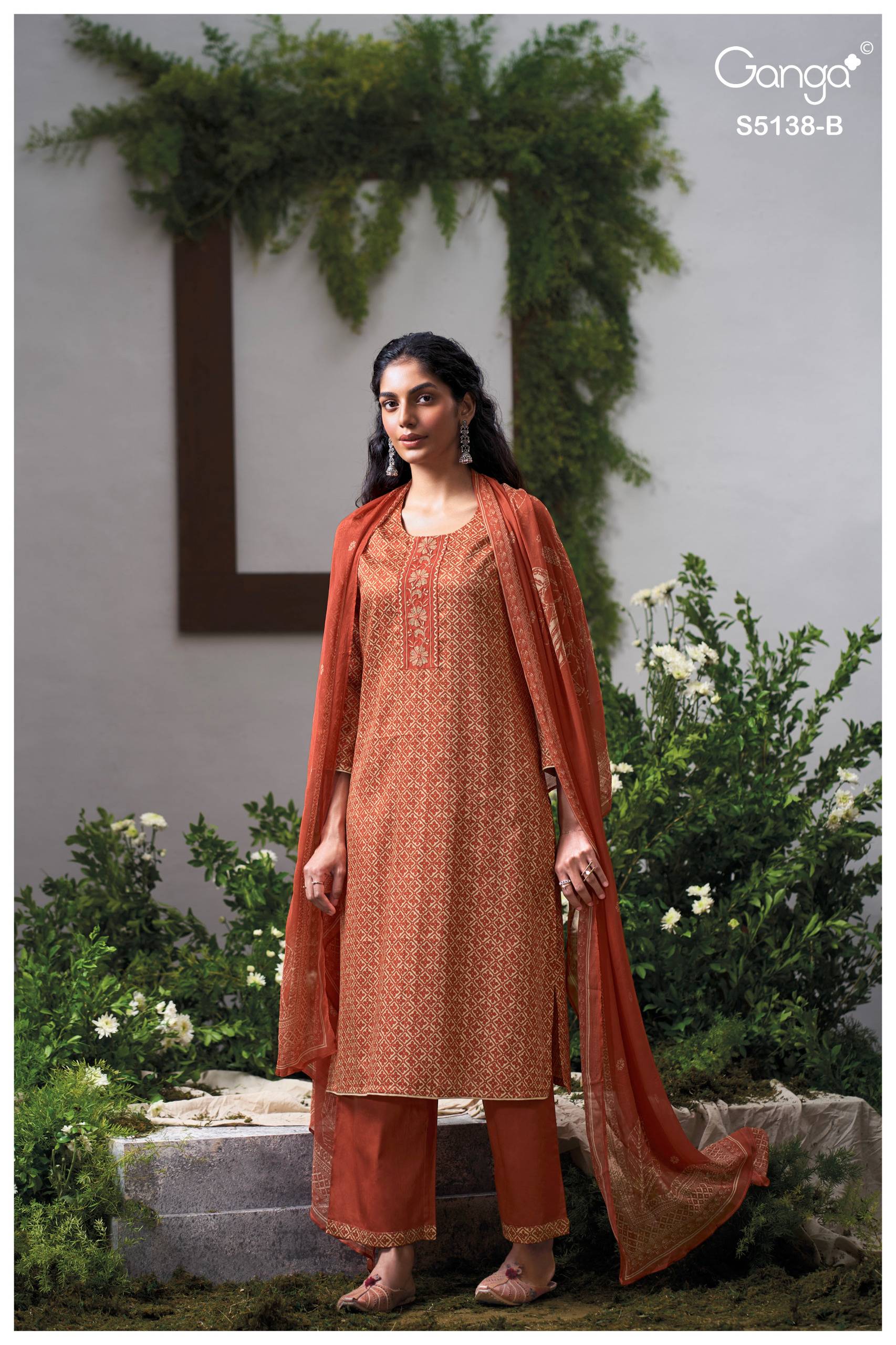 ELNAAZ 5138 SERIES BY GANGA FASHION Beautiful Colourful COTTON SATIN Dresses At Wholesale Price